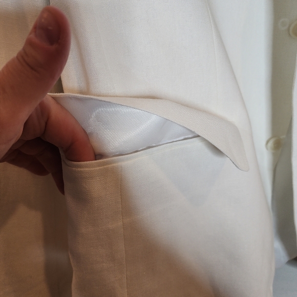 NWT Stafford Linen Cotton White Blazer Sports Coat men's size 40 Long - Picture 16 of 16